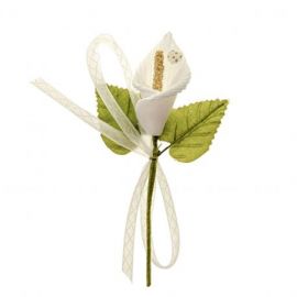 CALLA BIANCA CM 12 CON STELOE FIOCCHETTO IN ORGANZA PER BOMBONIERE