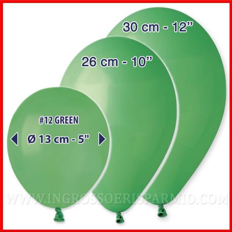 100 PZ PALLONCINI VERDE PASTELLO GRANDI E PICCOLI IN OFFERTA LATTICE QUALITA' PER FESTE DI 18 ANNI COMPLEANNO