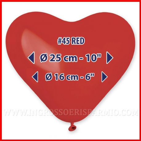 100 PZ PALLONCINI A FORMA DI CUORE ROSSI MATRIMONIO SAN VALENTINO LOVE GRANDI PICCOLI RED QUALITA