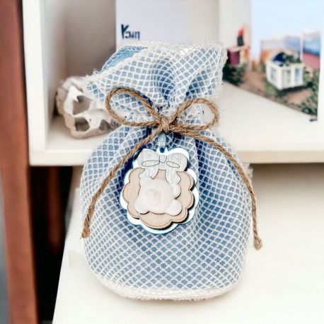 SACCHETTI CONFETTI ORSETTO E FIOCCO BIMBO CONFETTATA