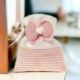 ELEGANTE SACCHETTO PORTACONFETTI FIOCCO ROSA E CUORICINO, CONFETTATA BIMBA