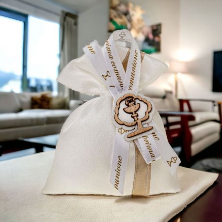 SACCHETTINI PER CONFETTI PRIMA COMUNIONE CON CALICE E OSTIA