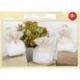 SACCHETTINO PORTACONFETTI, CONFETTATA ELEGANTE, BEIGE E BIANCO