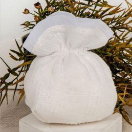 SACCHETTO PORTACONFETTI CON BASE QUADRATA IN COTONE CONFETTATA ORIGINALE