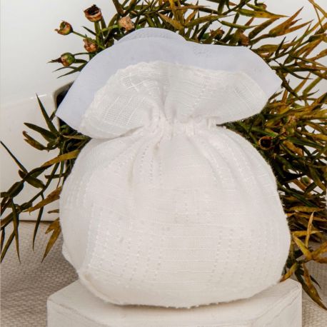 SACCHETTO PORTACONFETTI CON BASE QUADRATA IN COTONE CONFETTATA ORIGINALE