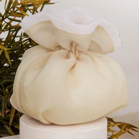 SACCHETTO PORTACONFETTI RAFFINATO IN COTONE: COMUNIONI, CRESIME, MATRIMONI ED ANNIVERSARI