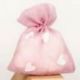 SACCHETTO PORTACONFETTI IN ORGANZA ROSA CON CUORICINI BIANCHI: IL DETTAGLIO PERFETTO PER LE TUE CELEBRAZIONI