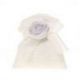 SACCHETTO ELEGANTE PER CONFETTI CON ROSA BIANCA, PERFETTO PER EVENTI SPECIALI