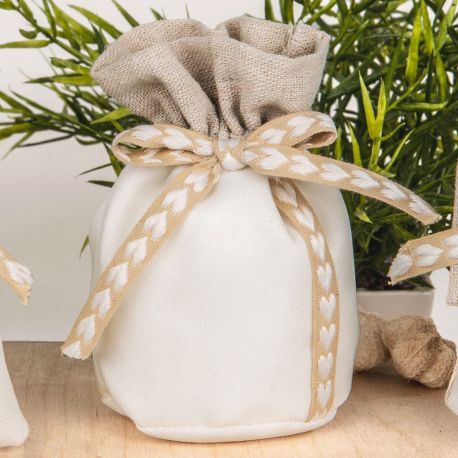 CONFETTATA ORIGINALE, SACCHETTINO PORTACONFETTI CON NASTRO CON CUORI