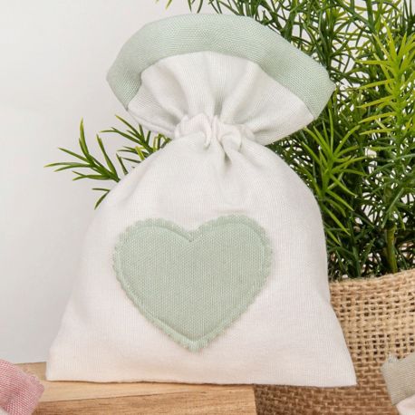 SACCHETTO PORTACONFETTI ESCLUSIVO CON CUORICINO VERDE