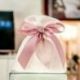 BOMBONIERA LINEA FOGLIA BAG SACCHETTINO BIANCO + 2 CIONDOLI ROSA ANTICO-REGALO INVITATI PER MATRIMONIO