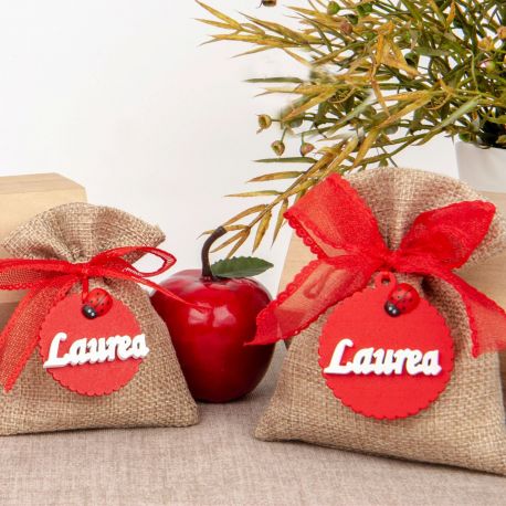 SACCHETTINO PORTA CONFETTI LAUREA IN JUTA: ORIGINALE E DI TENDENZA!