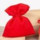 SACCHETTINO IN COTONE ROSSO CON TIRANTI PORTACONFETTI LAUREA