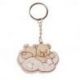 PORTACHIAVI TENERO ORSACCHIOTTO ROSA DISTESO SU NUVOLA NASCITA BIMBA