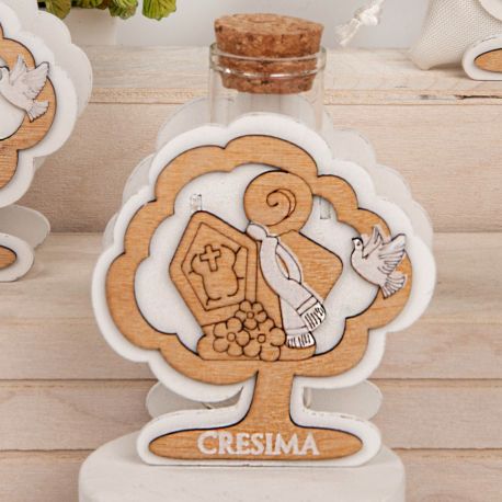PORTACONFETTI PROVETTA E ALBERO DELLA VITA SIMBOLI SACRI CRESIMA