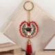 PORTACHIAVI LAUREA CORONA D'ALLORO, TOCCO E NAPPINA ROSSA