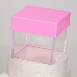 SCATOLINE PORTACONFETTI CON COPERCHIO ROSA, NASCITA BIMBA