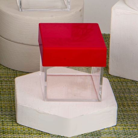SCATOLINE LAUREA IN PLEXIGLASS CON COPERCHIO ROSSO