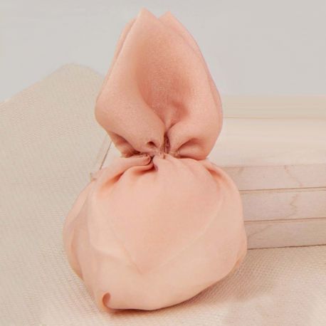 BOMBONIERA: SACCHETTINO PORTA CONFETTI PESCO IN TESSUTO LAMINATO