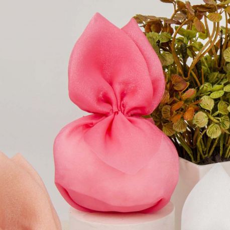 SACCHETTINI FOGLIA PORTA CONFETTI CORALLO IN TESSUTTO LAMINATO IDEA ELEGANTE E RAFFINATA