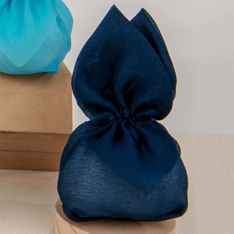 SACCHETTINO PORTA CONFETTI BLU RAFFINATO ED ELEGANTE