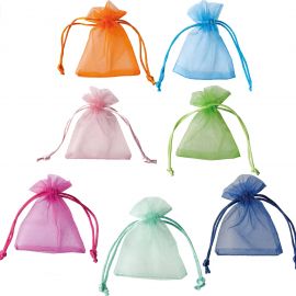 SACCHETTINO PORTACONFETTI ORGANZA: 8x10CM VARIE COLORAZIONI