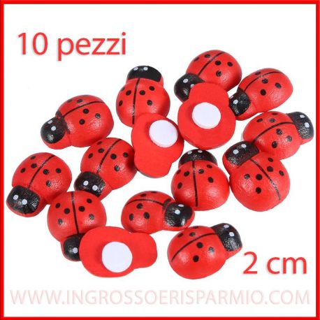 APPLICAZIONI COCCINELLA ROSSA PORTAFORTUNA PER DECORAZIONI BOMBONIERE FAI DA TE PORTACONFETTI LAUREA