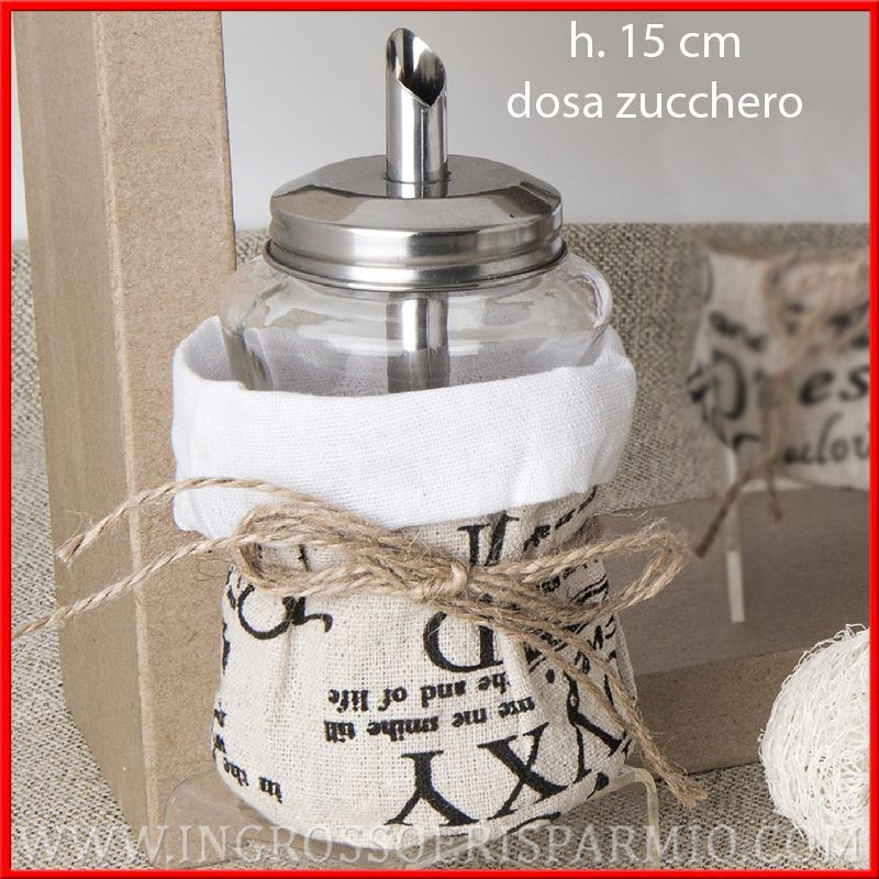 2 Dispenser Zucchero In Vetro Con Beccuccio Automatico - Zuccheriera 250ml Per Bar, Cucina E Tavola (Grigio) - Foto 6