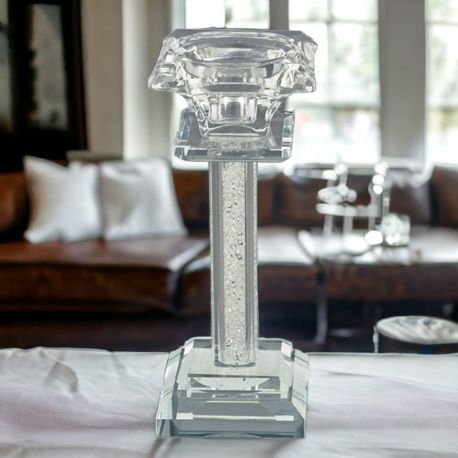 CANDELIERE QUADRATO BRILLANTINATO: BOMBONIERA PERFETTA PER MATRIMONIO O ANNIVERSARIO