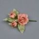 FIORI DECORATIVI PER BOMBONIERE: RAMETTO CON ROSA E 2 ROSELLINE