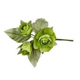 FIORI DECORATIVI RAMETTO CON ROSA E ROSELLINE