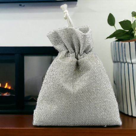 SACCHETTINO PORTACONFETTI ARGENTO PER MATRIMONI E NOZZE ARGENTO