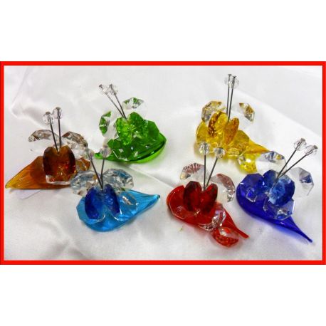 FARFALLE SU FOGLIA SWAROVSKI CRISTALLO STOCK