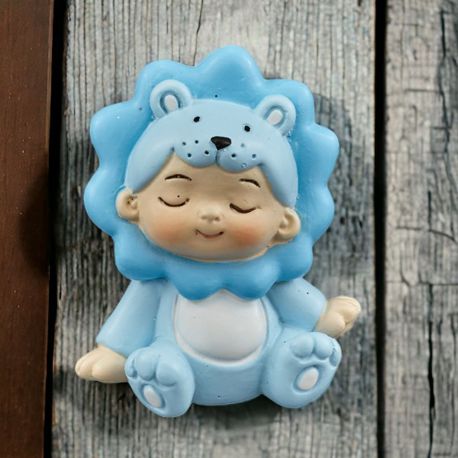 MAGNETE NASCITA BIMBO LEONCINO CELESTE - SEGNAPOSTO PERFETTO!