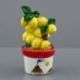 BOMBONIERA CERAMICA PIANTA LIMONI CON VASO, VULCANO E SOLE