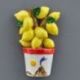 MAGNETE PIANTINA LIMONI, VASO CON VULCANO E SOLE, SEGNAPOSTO SICILIA