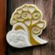 CALAMITA A FORMA DI ALBERO DELLA VITA CON SIMBOLI SACRA FAMIGLIA