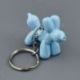 REGALA PORTACHIAVE CANE A PALLONCINO CELESTE CONFETTATA BIMBO