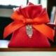 SACCHETTO PORTACONFETTI ROSSO CONFETTATA E GUFETTO PORTAFORTUNA LAUREA