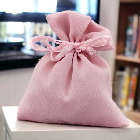 REGALA ELEGANTE SACCHETTO PORTACONFETTI ROSA