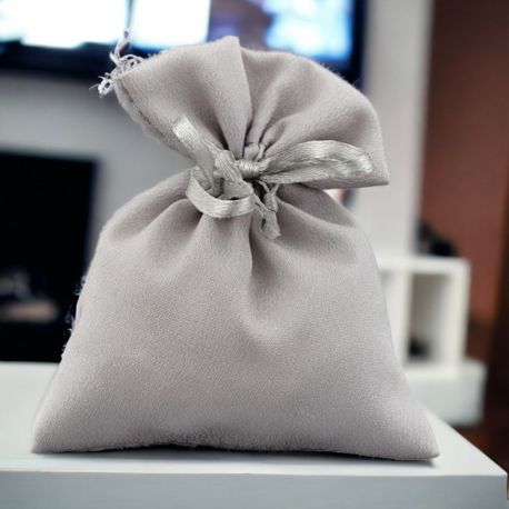 ELEGANTE SACCHETTO PORTACONFETTI GRIGIO PER MATRIMONIO E NOZZE ARGENTO