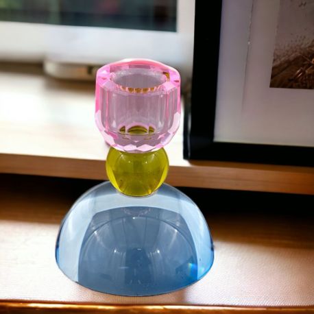 CANDELIERE EFFETTO CRISTALLO COLORATO DESIGN MODERNO E ORIGINALE