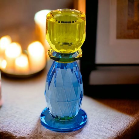 CANDELIERE EFFETTO CRISTALLO BICOLORE: REGALO DI CLASSE PER MATRIMONI