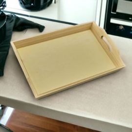 CESTO VASSOIO RETTANGOLARE IN LEGNO PORTA BOMBONIERE