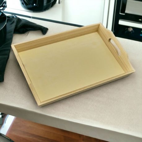 CESTO VASSOIO RETTANGOLARE IN LEGNO PORTA BOMBONIERE