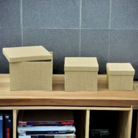 TRIS SCATOLE QUADRATE BIANCHE PER BOMBONIERE E DECORAZIONI