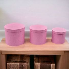 SCATOLE ROSA A CILINDRO IMPILABILE SET DA 3 MISURE