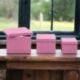 TRIS SCATOLE ROSA QUADRATE - IMPIEGO MULTIUSO