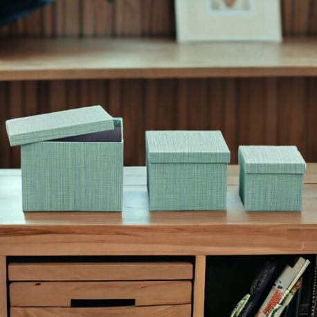 SCATOLE CONFEZIONAMENTO BOMBONIERE CELESTE 3 PEZZI