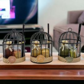 SET GABBIETTA PROFUMATORE E CANDELA IN 3 COLORI